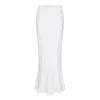 Nuaje Nuaje Women's White The Flare-hem Bias Skirt In Bamboo-linen In White
