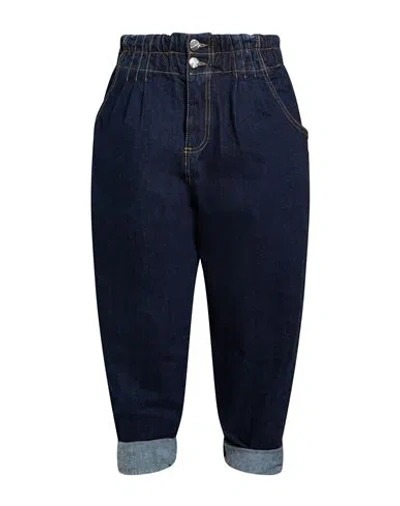 Nualy Woman Jeans Blue Size 6 Cotton, Elastic Fibres