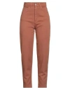 Nualy Woman Jeans Camel Size 2 Cotton, Elastane In Beige