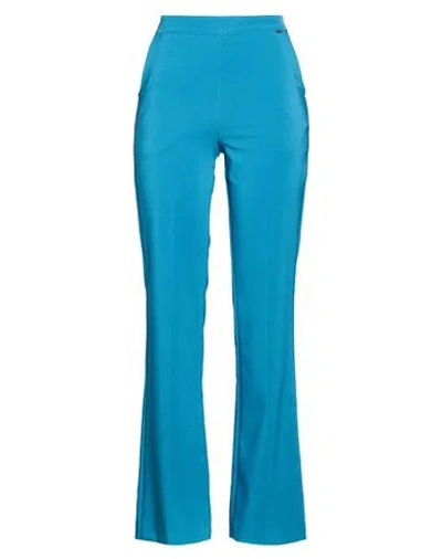 Nualy Woman Pants Deep Teal Size 4 Polyester, Elastane In Blue