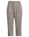 Nualy Woman Pants Light Brown Size 6 Polyester, Polyamide, Elastane In Gray