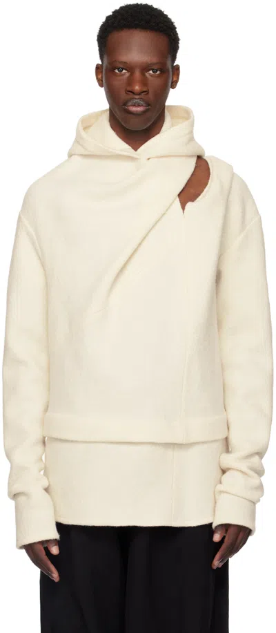 Nuba Off-white Hooded Sweater In Bone