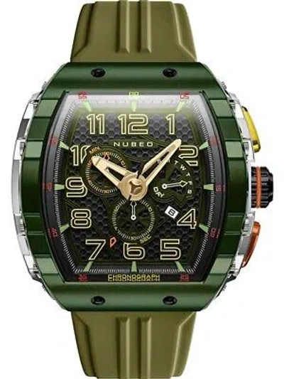 Pre-owned Nubeo Nb-6088-05 Mens Watch Magellan Retrograde Chronograph 49mm 5atm