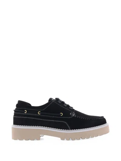 Nubikk Logan Yacht Lace-up Boat Shoes In Black
