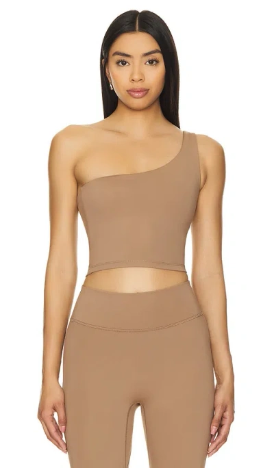 Nubyen Paris One Shoulder Longline Bra Top In Fawn