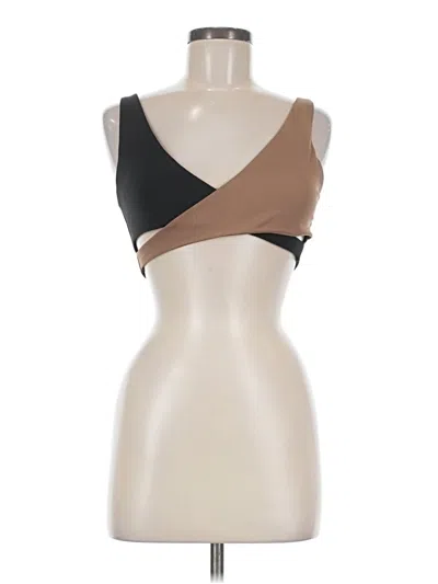 Pre-owned Nubyen Tank Top Tan Strapless Neckline Tops In Brown