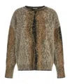 Nude Alpaca Wool Oversized Abstract Pattern Sweater In Brown