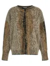 Nude Alpaca Wool Oversized Abstract Pattern Sweater In Brown