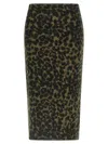 Nude Alpaca Wool Blend Animal Print Midi Skirt In Brown