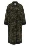 Nude Long Animal Print Wool Blend Coat In Animal Print