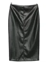 Nude Back-slit Midi Skirt In Black