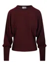 Nude Balloon-sleeve Sweater In Red