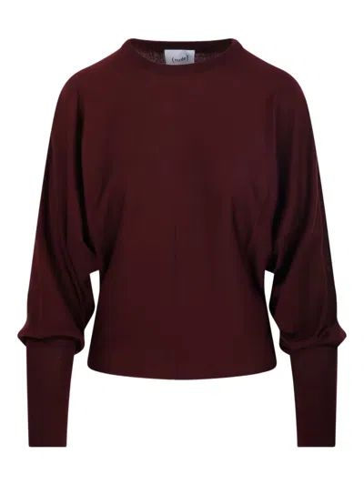 Nude Balloon-sleeve Sweater In Red