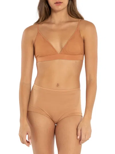 Nude Barre Women's Mesh Bralette In 11am Orange