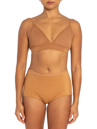 Nude Barre Women's Mesh Bralette In 12pm Tan