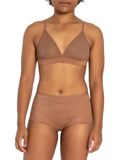 Nude Barre Women's Mesh Bralette In 2pm Darkbeige