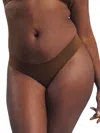 Nude Barre Women's Scalloped Thong In Khaki