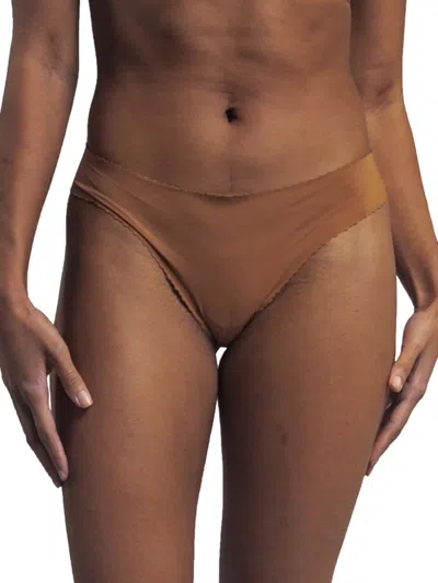 Nude Barre Women's Scalloped Thong In Tan