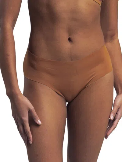 Nude Barre Women's Solid Bikini Briefs In Brown