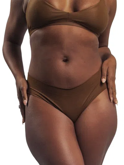 Nude Barre Women's Solid Bikini Briefs In Brown