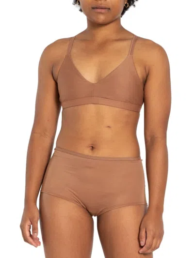 Nude Barre Women's Solid Wireless Bralette In Brown