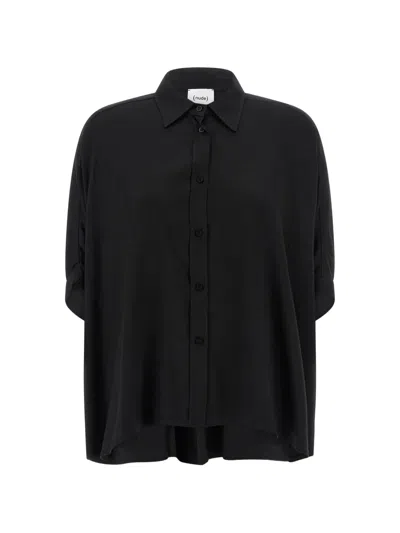 Nude Batwing-sleeve Shirt In Black