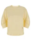 Nude Relaxed-fit Cotton T-shirt With Crinkled Sleeves In Neutral