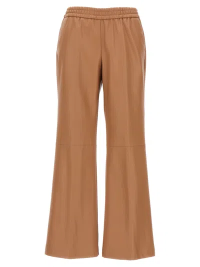 NUDE BEIGE ECO LEATHER PANTS