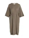 Nude Beige Knit Long Dress In Beige