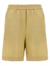 Nude Linen Bermuda Shorts Bermuda And Short Beige In Beige