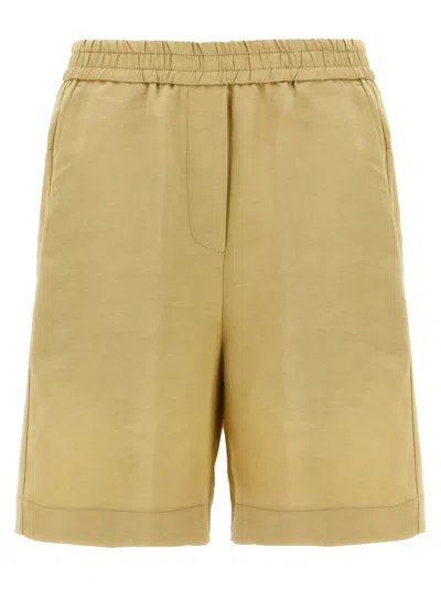 NUDE BEIGE LINEN BERMUDA SHORTS