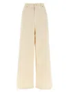 Nude High-waisted Wide Leg Jeans In Beige