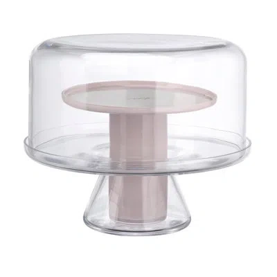 Nude Bloom Cake Stand In Clear,soft Pink