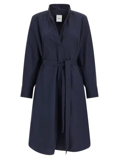Nude Blue Cotton Midi Women's Dress