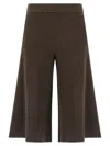 Nude Culotte Pants With Relaxed Silhouette And Side Pockets In Brown