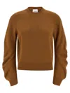 Nude Crew Neck Cuffed-sleeve Sweater In Brown