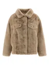 Nude Button-fastening Faux-fur Jacket In Brown