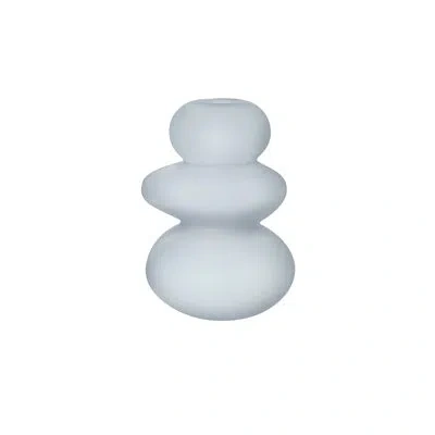 Nude Cairn 8.5" Lead Free Crystal Tabletop Candlestick In Opal Gray