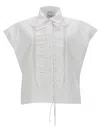 Nude Camicia Con Ruches In White