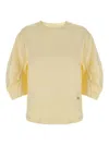 Nude Relaxed-fit Cotton T-shirt With Crinkled Sleeves In Neutral