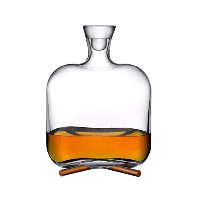 Nude Camp Lead Free Crystal Whisky Decanter With Brass Base In Clear;brass