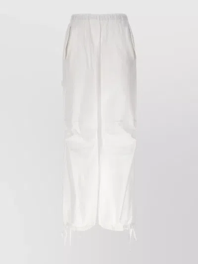 NUDE CARGO PANTS ELASTIC WAIST DRAWSTRING HEM POCKETS