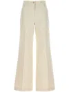Nude High-waisted Stretch Cotton Wide Leg Jeans In White