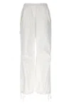 Nude Cargo Pants Elastic Waist Drawstring Hem Pockets