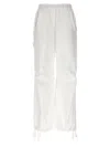 Nude Denim-effect Cargo Pants With Loose Leg In White