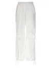 Nude Cargo Pants Elastic Waist Drawstring Hem Pockets