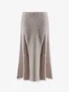 Nude Cashmere Midi Skirt In Pink