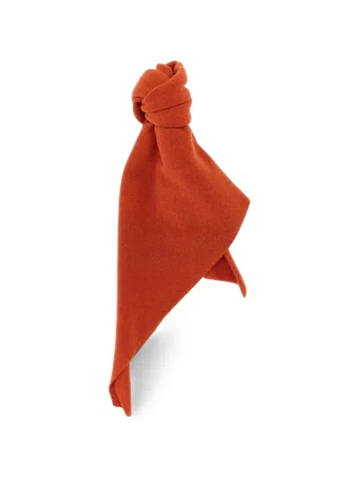 Nude Pure Cashmere Shaved Knit Scarf In Red