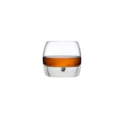 Nude Chill Lead Free Crystal Whisky Tumbler With Marble Base 10 Oz. In White;gray;clear