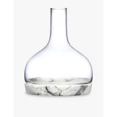 Nude Clear Chill Crystal Glass Carafe And Marble Base Set In Transparent